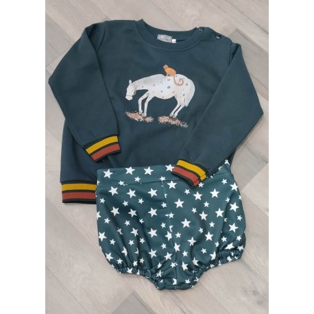 sudadera caballo pippi y estricado estrellas