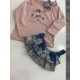 conjunto sudadera muñeca y faldita liberty