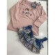 conjunto sudadera muñeca y faldita liberty