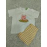 camiseta cerdito y pantalon vichy