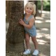 peto denim y rayas amarillas