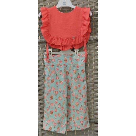 top coral y pantalon helados