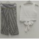 top blanco y pantalon rayas