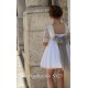 vestido con manga tul verde musgo