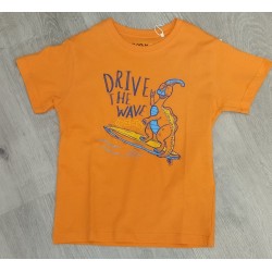 camiseta naranja dinosaurio