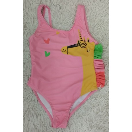 bañador rosa claro unicornios