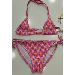 conjunto bikini rosa y naranja