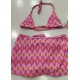 conjunto bikini rosa y naranja
