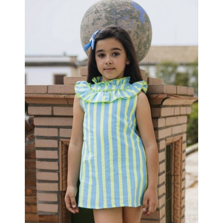 vestido rayas fluor