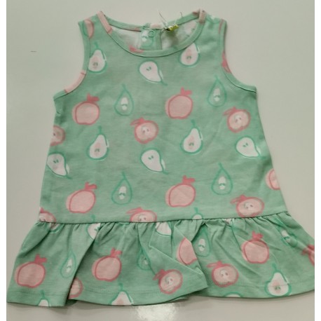 vestido verde frutas