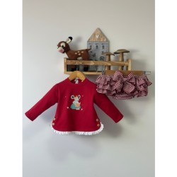 sudadera y braguita vichy guinda