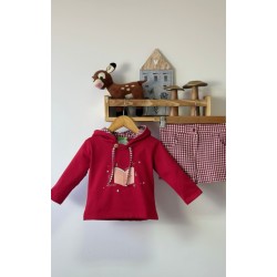 sudadera y pantalon vichy guinda
