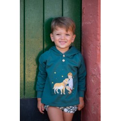 sudadera y estricado verde/dorado