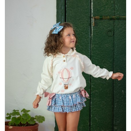 sudadera globos y braguita vichy globos