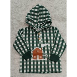 sudadera cuadros verde botella casita