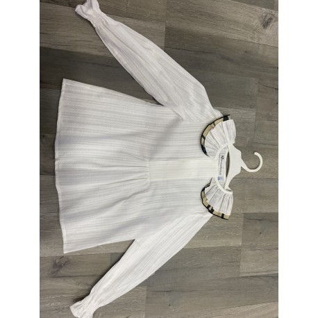 camisa cuello marfil y cuadros